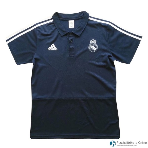 Real Madrid Polo 2017-18 Blau Weiß Fussballtrikots Günstig